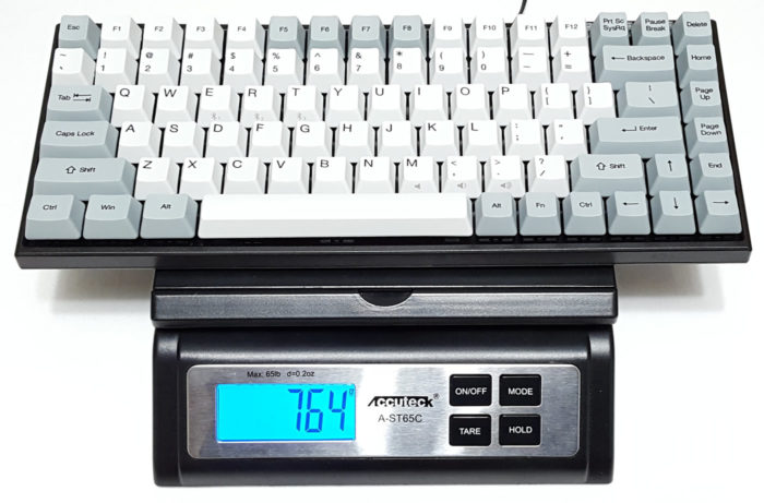 Weighing the Akko 3084 on a scale