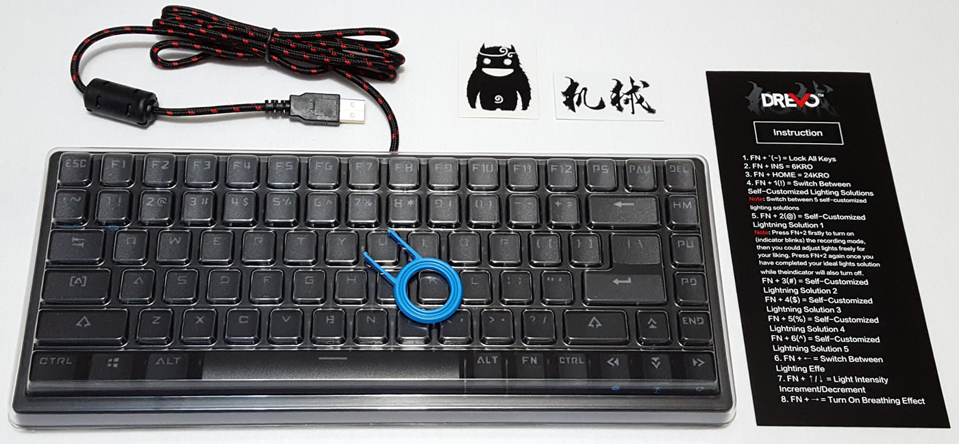 2種類選べる DREVO Gramr 84 Key Rainbow Backlit Mechanical Gaming Keyboard USB  Wired 75% 通販