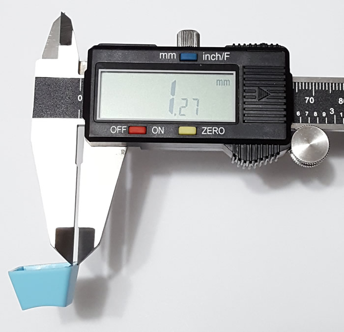 Measuring keycap thickness with caliper