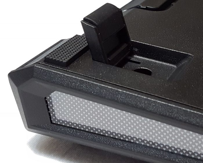 Flip-out riser feet with rubber insert