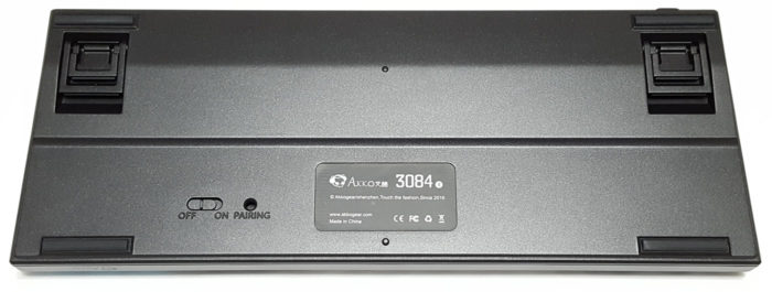 Bottom of the Akko 3084 wireless mechanical keyboard